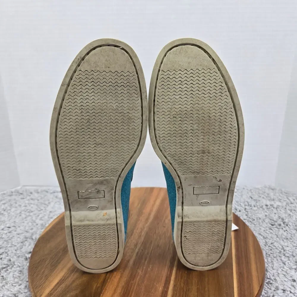 Peter Millar Mens 9M Light Blue Canvas Casual Lifestyle Daily Loafer Boat Shoe